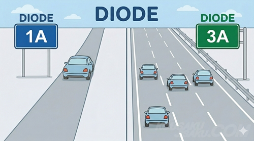 ダイオードを通る車のイメージ