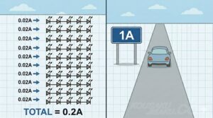 LED5直列を10列で50LEDの回路はダイオード1Aで十分