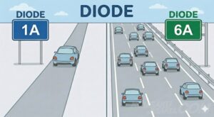 1Aダイオードと6Aダイオードのイメージ